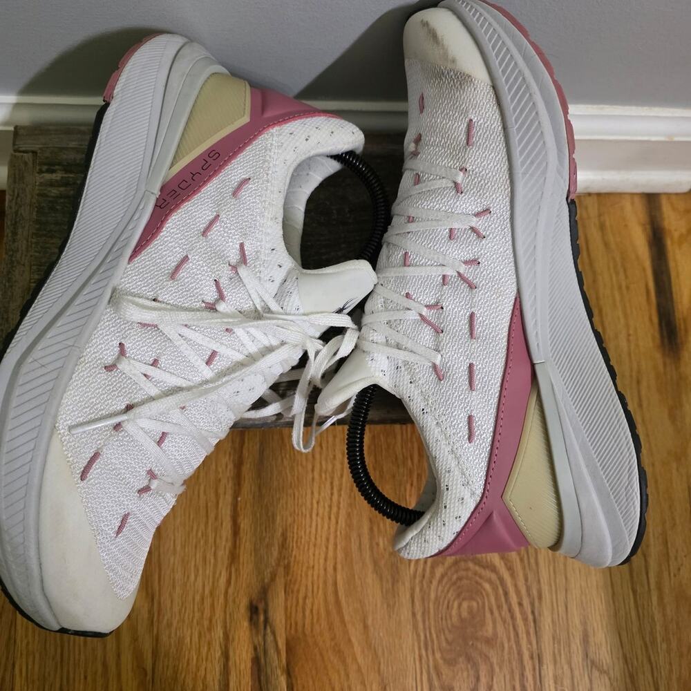 Spyder Tempo White Pink Knit Athletic Running Shoes Women's Size 8M - Picture 4 of 7